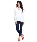 White plain georgette short-kurtis