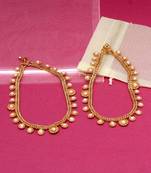 Beautiful Gold Plated Pearls Studded 2 Line Payal Anklets Fashion Jewelry