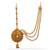 Artificial Kundan Work Gold Finish Paan Theme Women Fashion One Side Chain Maang Tikka