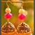 Deisgner kundan golden pattern pink earrings
