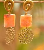 Orange metallic danglers drops