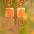 Orange metallic danglers drops