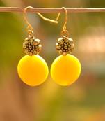 Yellow metallic danglers drops
