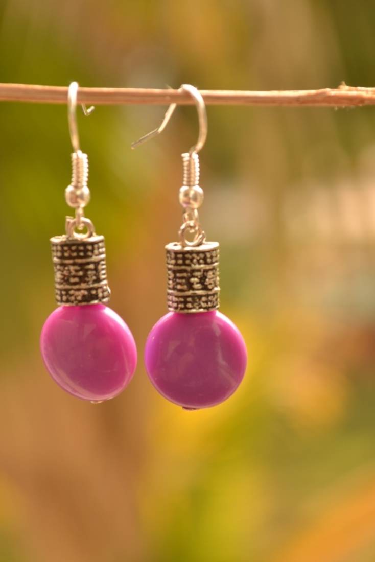 Purple metallic danglers drops