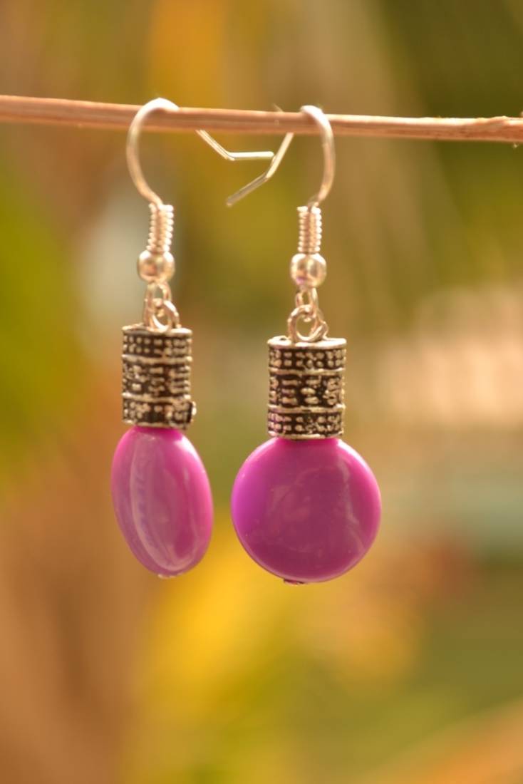 Purple metallic danglers drops