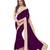 Wine plain georgette saree with blouse