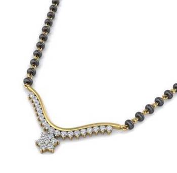 White cubic zirconia mangalsutra 1