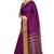 Purple plain polycotton saree with blouse