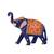 White Metal Blue  Color Handmade Meenakri Work Elephant Statue Sculpture Idol For Home Decor