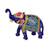 Indian Art Work Blue Color Multi Meenakari Decorative Elephant Statue Idol Sculpture
