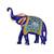 Indian Art Work Blue Color Multi Meenakari Decorative Elephant Statue Idol Sculpture