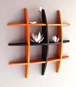 Home Décor Globe Shape Floating DIY Wall Shelves Rack by - Orange Black wall shelf rack