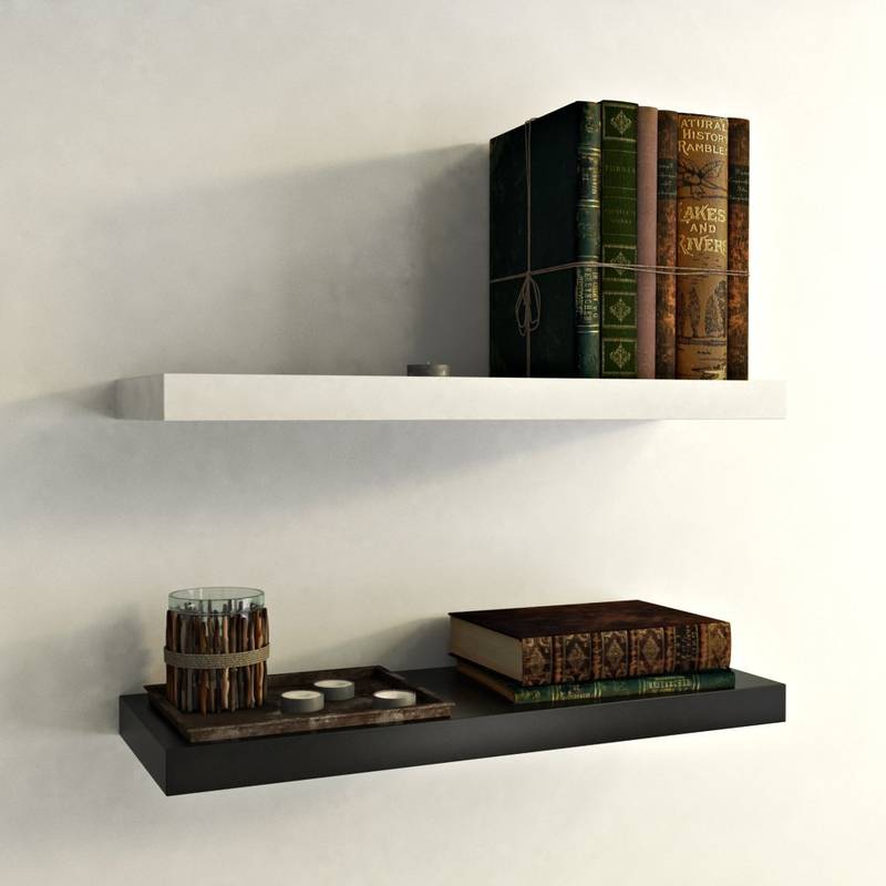 MDF Floating Wall Shelves Set of 2 Racks Shelves (24X10IN 24X10IN