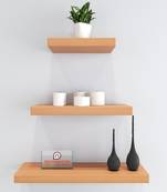 MDF Floating Wall Shelves Set of 3 Racks Shelves (24X7IN 18X7IN 12X7IN) - Bavarian Beech