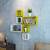 Wall Shelf Set of Six Cube Rectangle Designer Wall Rack Shelves - Yellow & White