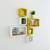 Wall Shelf Set of Six Cube Rectangle Designer Wall Rack Shelves - Yellow & White
