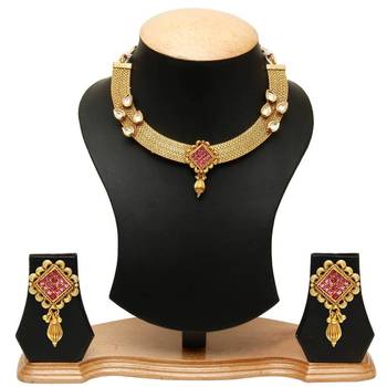 Pink pearl jewellery-combo 3