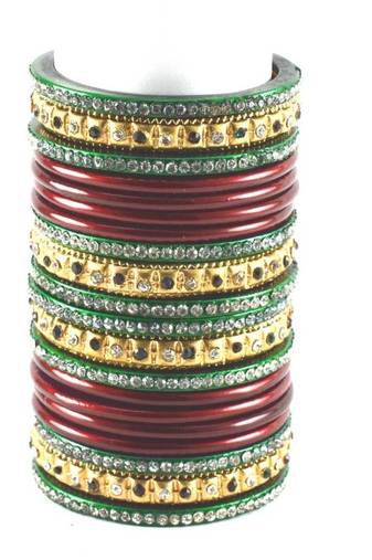 Beautiful  Rajasthani Lakh Metal Bangles Set