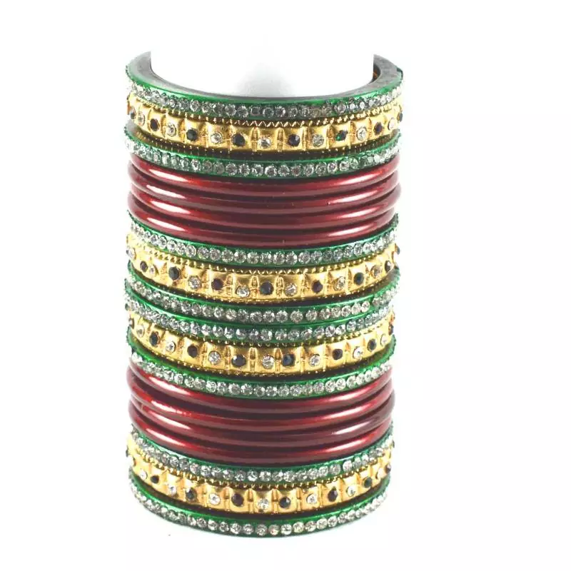 Beautiful  Rajasthani Lakh Metal Bangles Set