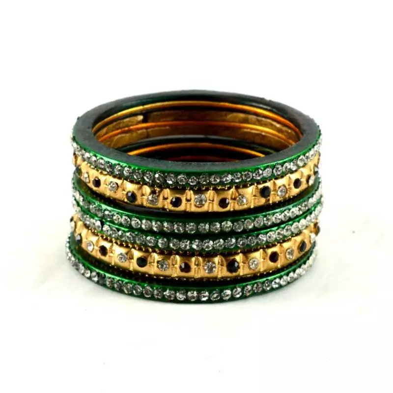 Designer Rajasthani Lakh Metal Bangles Set