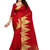 Red jacquard cotton silk saree with blouse
