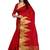 Red jacquard cotton silk saree with blouse