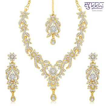 Sukkhi Trendy Gold Plated Australian Diamond Stone Studded Necklace Set(2038NADK1050) 1