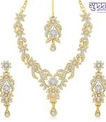 Sukkhi Trendy Gold Plated Australian Diamond Stone Studded Necklace Set(2038NADK1050)