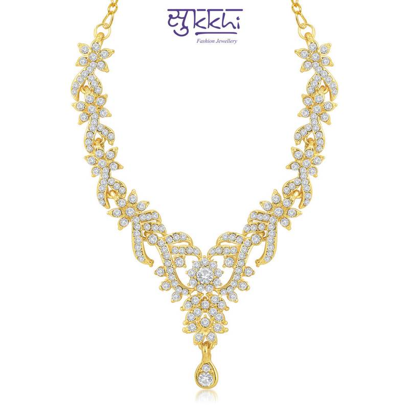 Sukkhi Trendy Gold Plated Australian Diamond Stone Studded Necklace Set(2038NADK1050)
