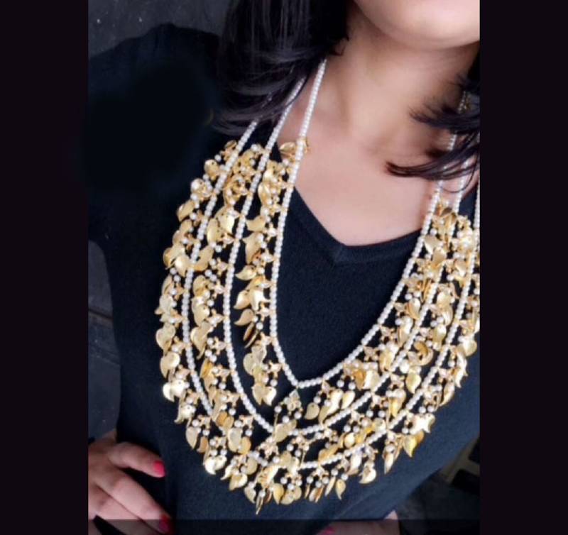 Thin Gold Rani Haar With Pearls Pearl Pati Haar 22k Gold Precious