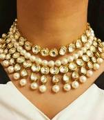 Kundan And Pearls Layered Choker Necklace