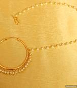 Gold Look Pearl Pierced Big Nose Ring