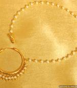 Gold Look Pearl Pierced Small Nose Ring