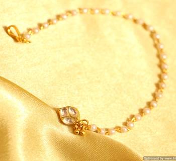 Kundan & Pearl Bridal Nose Ring 1