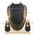 Pleasing four string jalebi gold plated alloy long haram necklace set for women