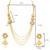Pleasing four string jalebi gold plated alloy long haram necklace set for women