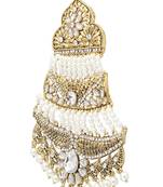 Muslim Bridal Filigree Pearl Kundan Long Jhoomar Passa Hair Accessories