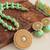 Unique designer handmade green silk thread jewell set - DJ-07991