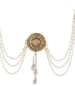 Bridal Style Revers Ad Pearl Gold Plated Copper Bun Pin Earrings Hair Accessories