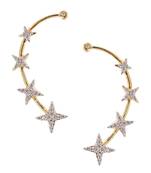 Multicolor cubic zirconia ear-cuffs