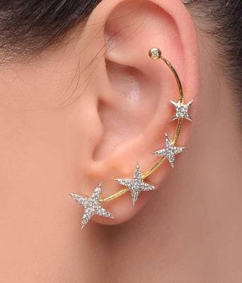 Multicolor cubic zirconia ear-cuffs 2