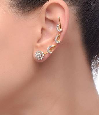 Gold diamond ear-cuffs 3