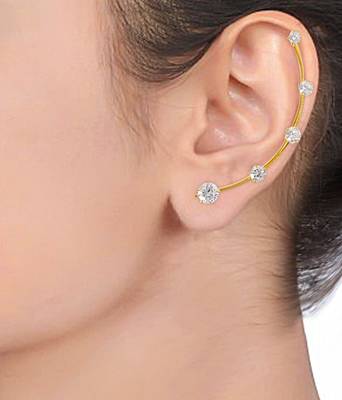 Gold diamond ear-cuffs 2