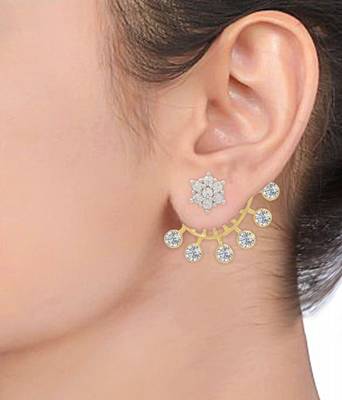 Gold diamond ear-cuffs 3