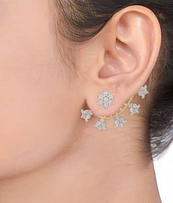 Multicolor diamond ear-cuffs 3