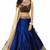 Blue embroidered art silk unstitched lehenga