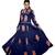 Blue embroidered georgette semi stitched salwar with dupatta