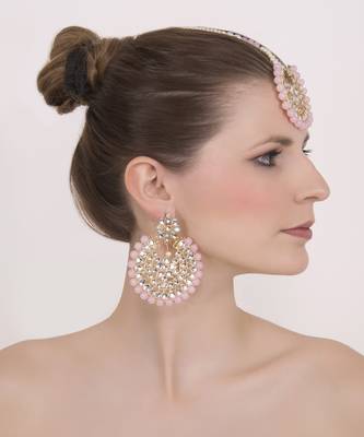 Pink jade danglers-drops 4
