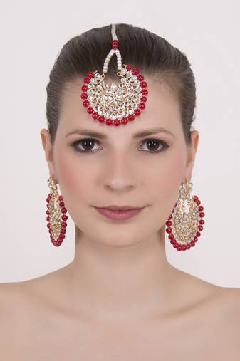Red jade danglers-drops