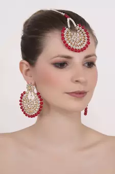 Red jade danglers-drops